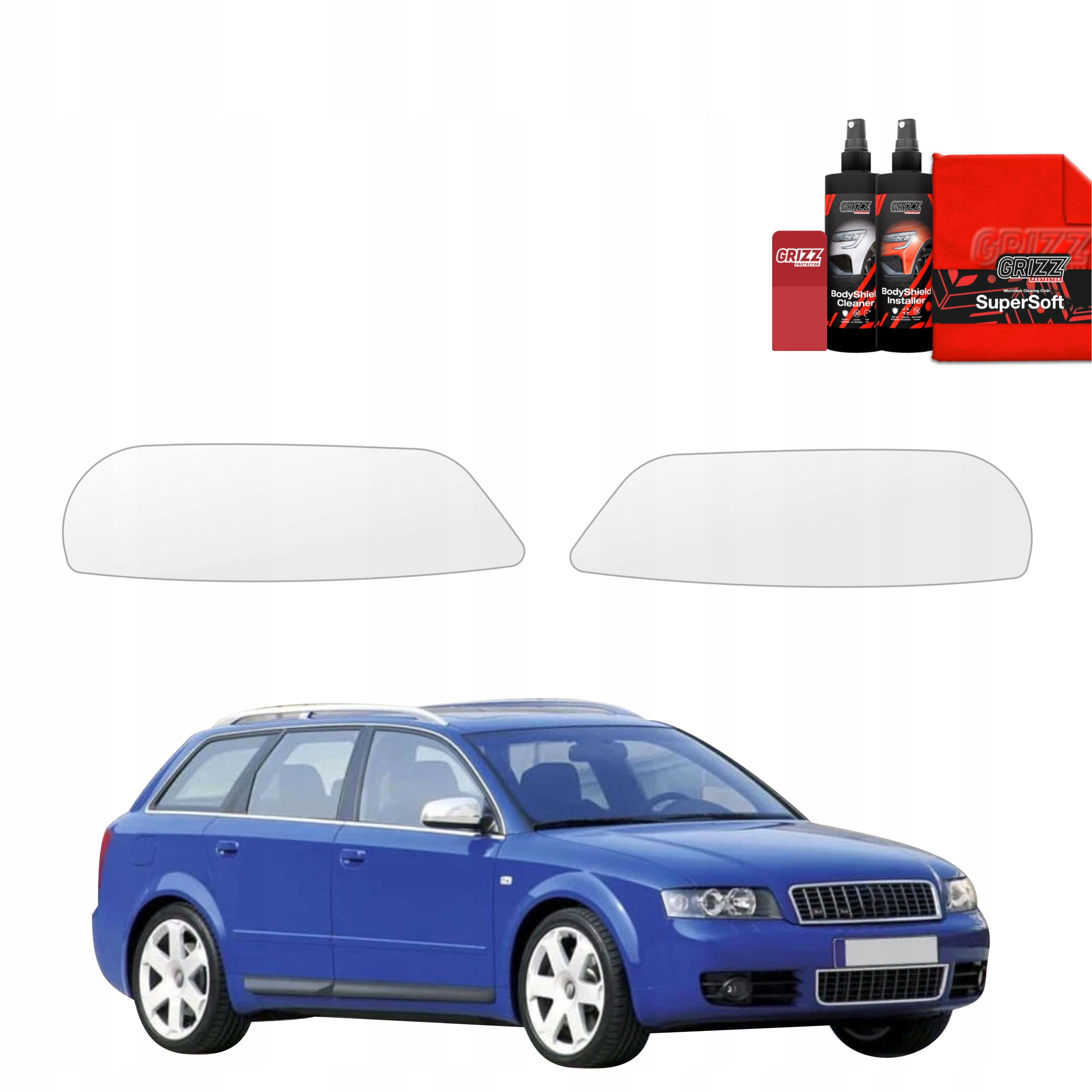 2v1 Fólie Ppf dýha na lampy pro Audi A4 B6 Avant (2000-2006)