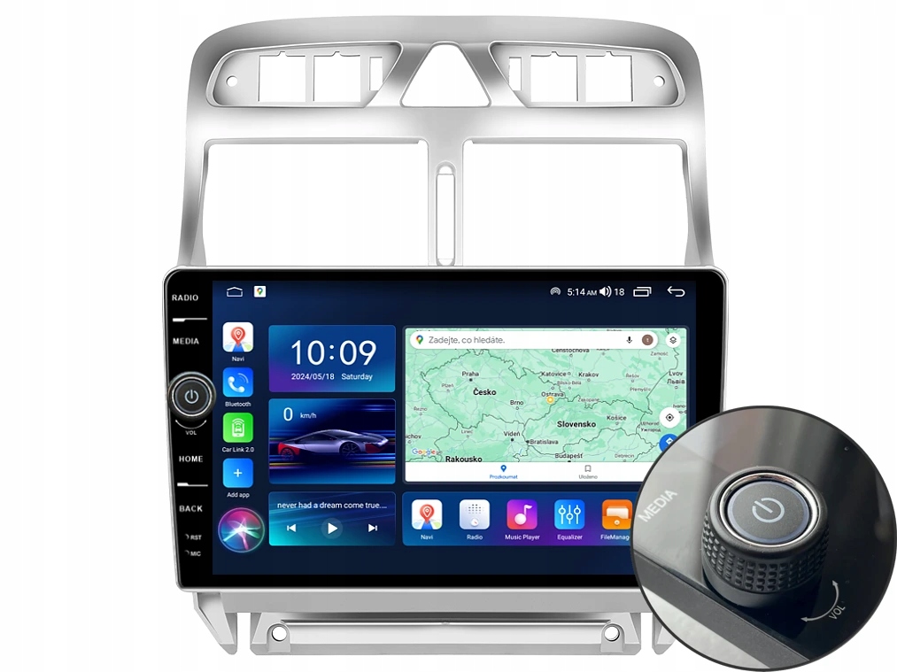 Everest 2DIN autorádio EVE46 Android, Peugeot 307