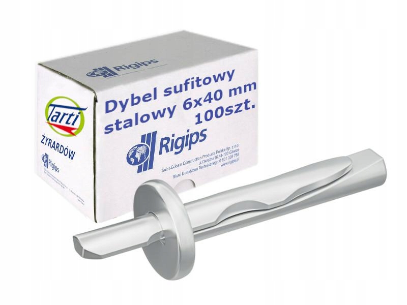 Rigips dyble sufitowe stalowe kołki do betonu 11515262 6x40mm 100szt