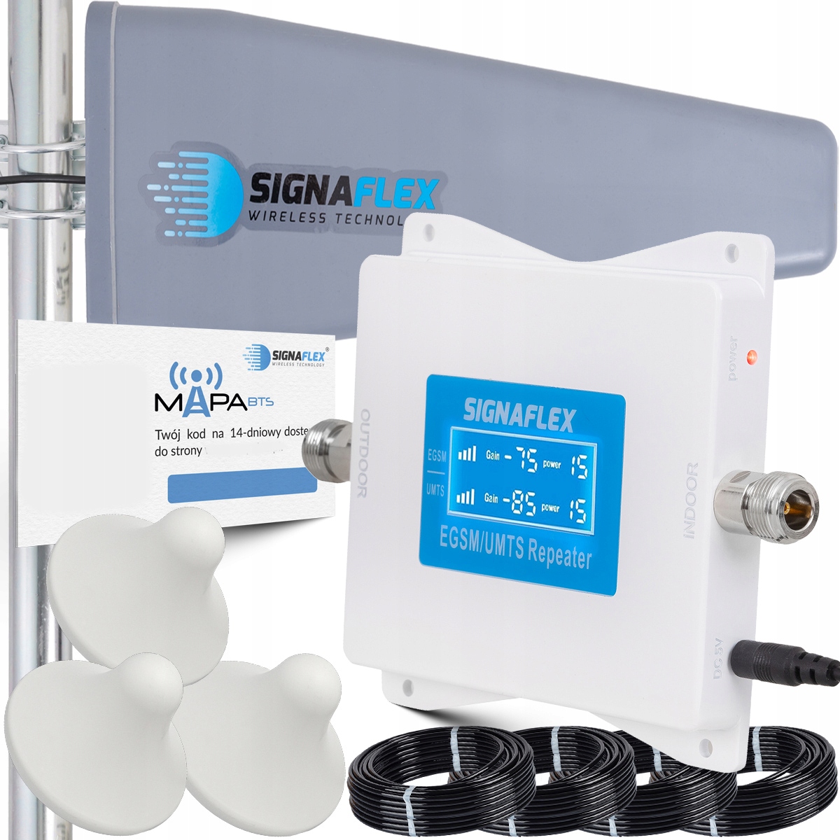 Sada Zosilňovač Egsm/umts White LS-EGW1 T2 23dBi 10 m 3x