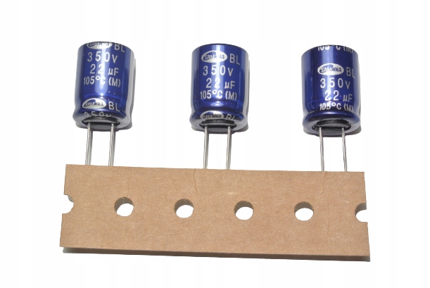 

Kondensator 22uF 350V 20% 105°C Samwha 12.5x17mm