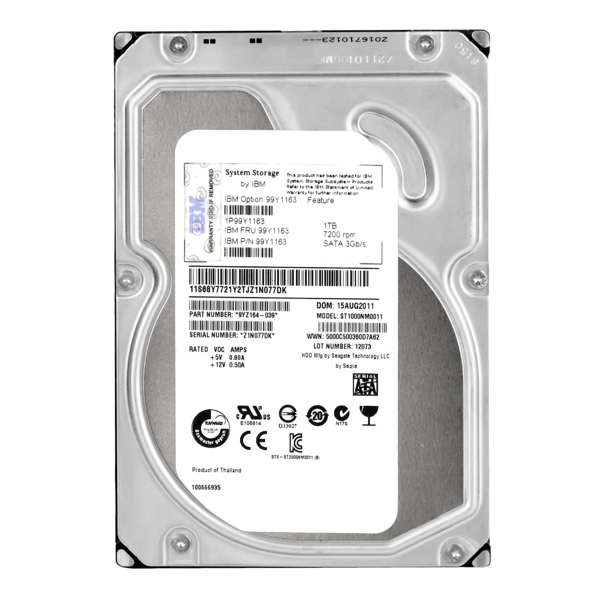 Ibm 99Y1163 1TB 7.2K 64MB Sata II 3.5'' ST1000NM0011