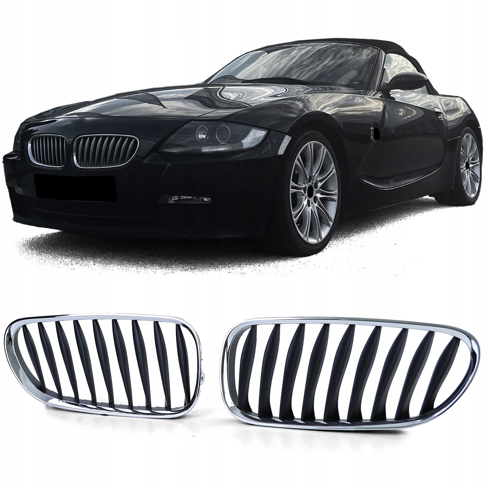 РЕШЕТКА РАДИАТОРА ВОЗДУХОПРИЕМНИКИ BMW Z4 E85 E86 02-09 BLACK CHROM