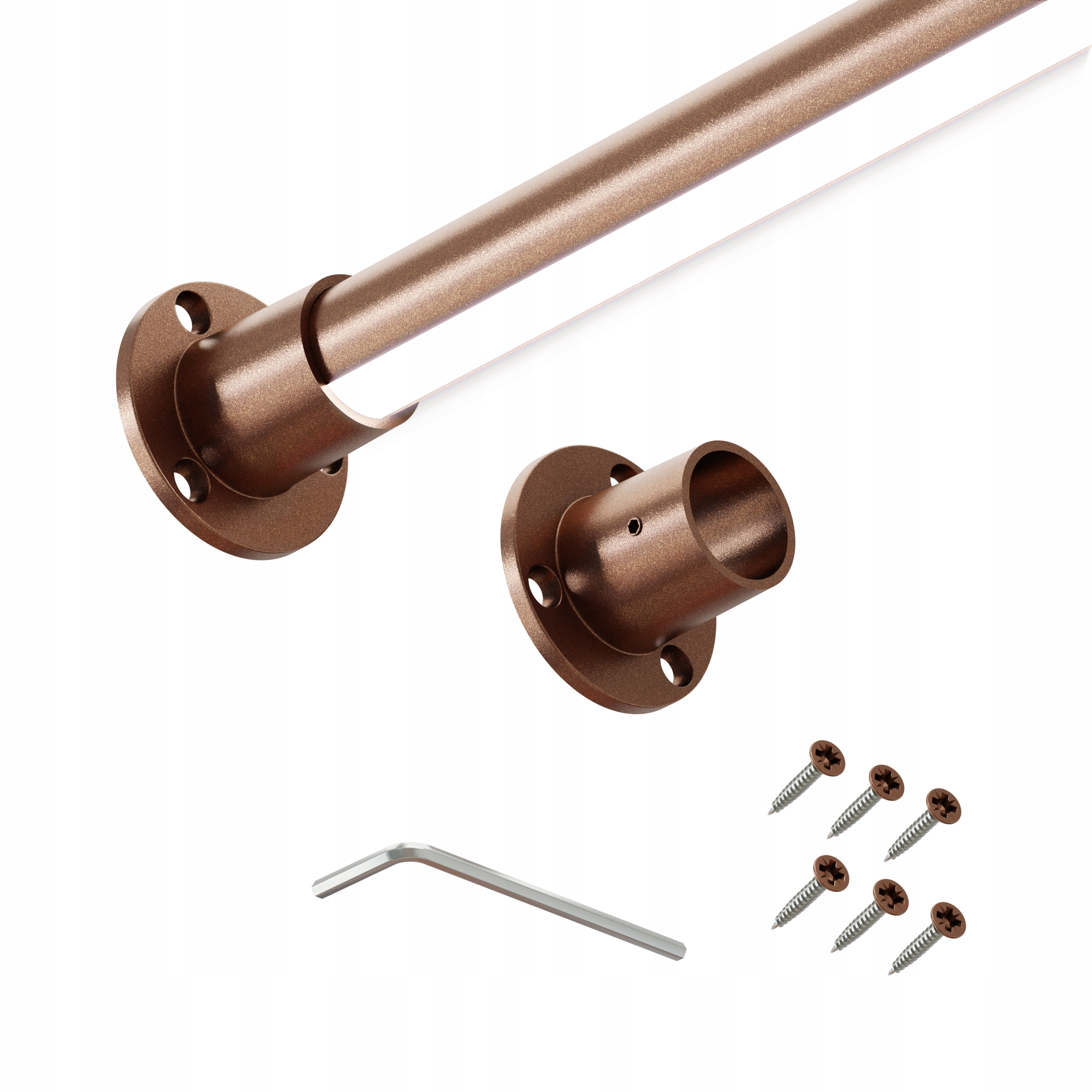 Tyč do šatní skříně na oblečení fi25mm Měděná 200 cm Led Pro II