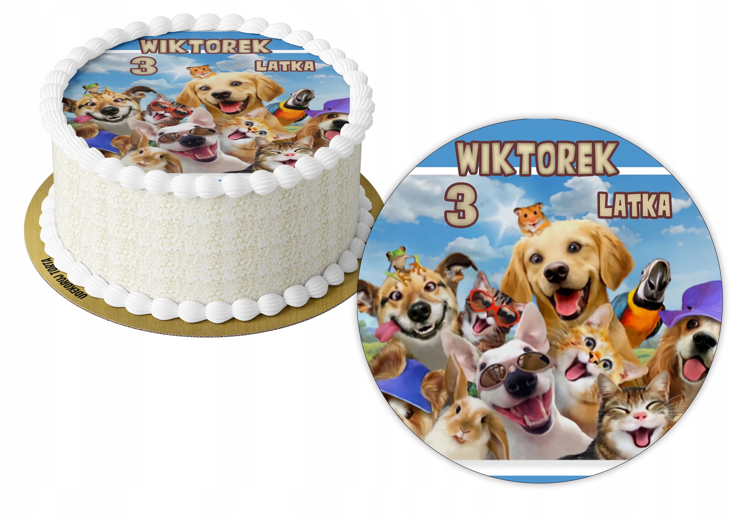 Opłatek z nadrukiem Pieski + IMIĘ