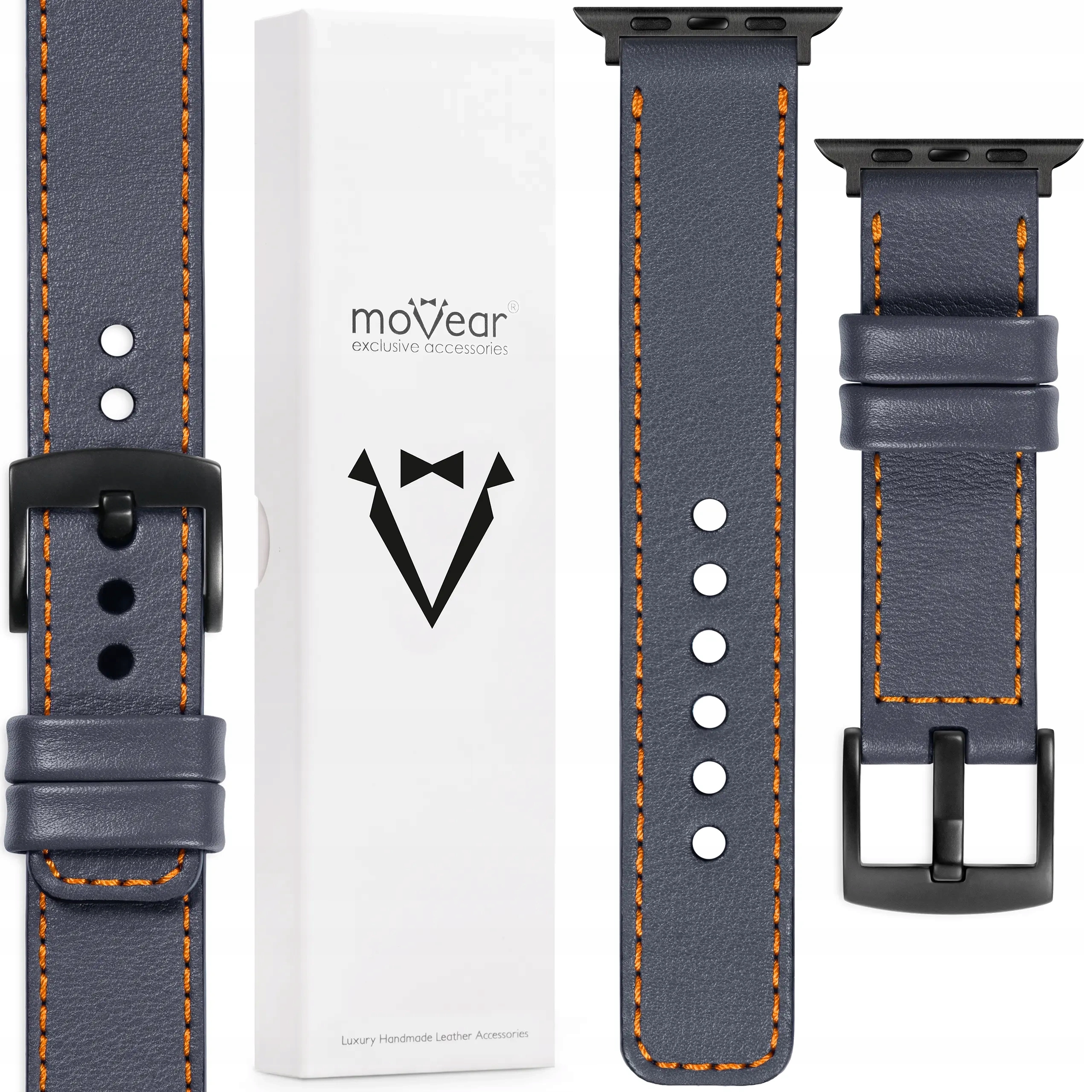 Kožený řemínek pro Apple Watch 10 9 8 7 6 5 Se 46/45/44 mm Ultra Movear