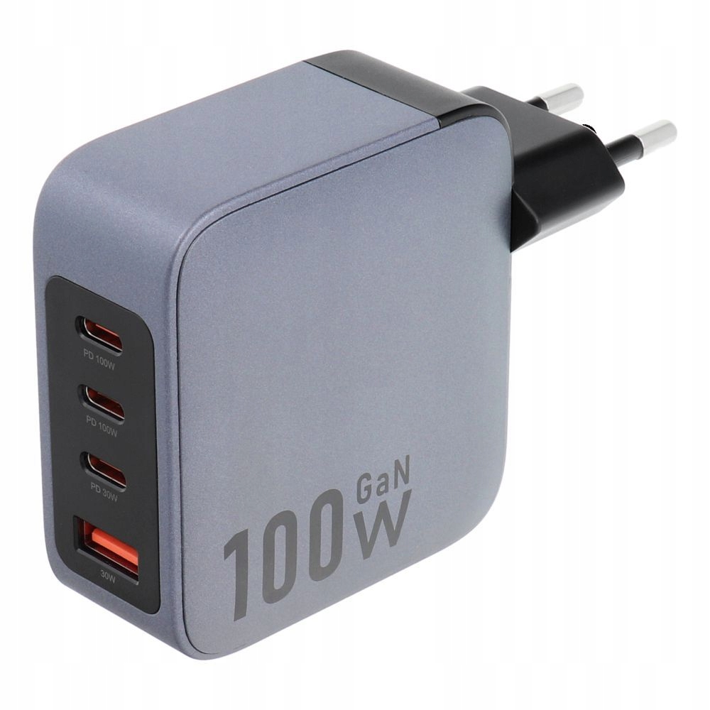 Forcell Ładowarka szybka GaN 100W Usb 3x Usb-c Pd Qc 4.0 do laptopa