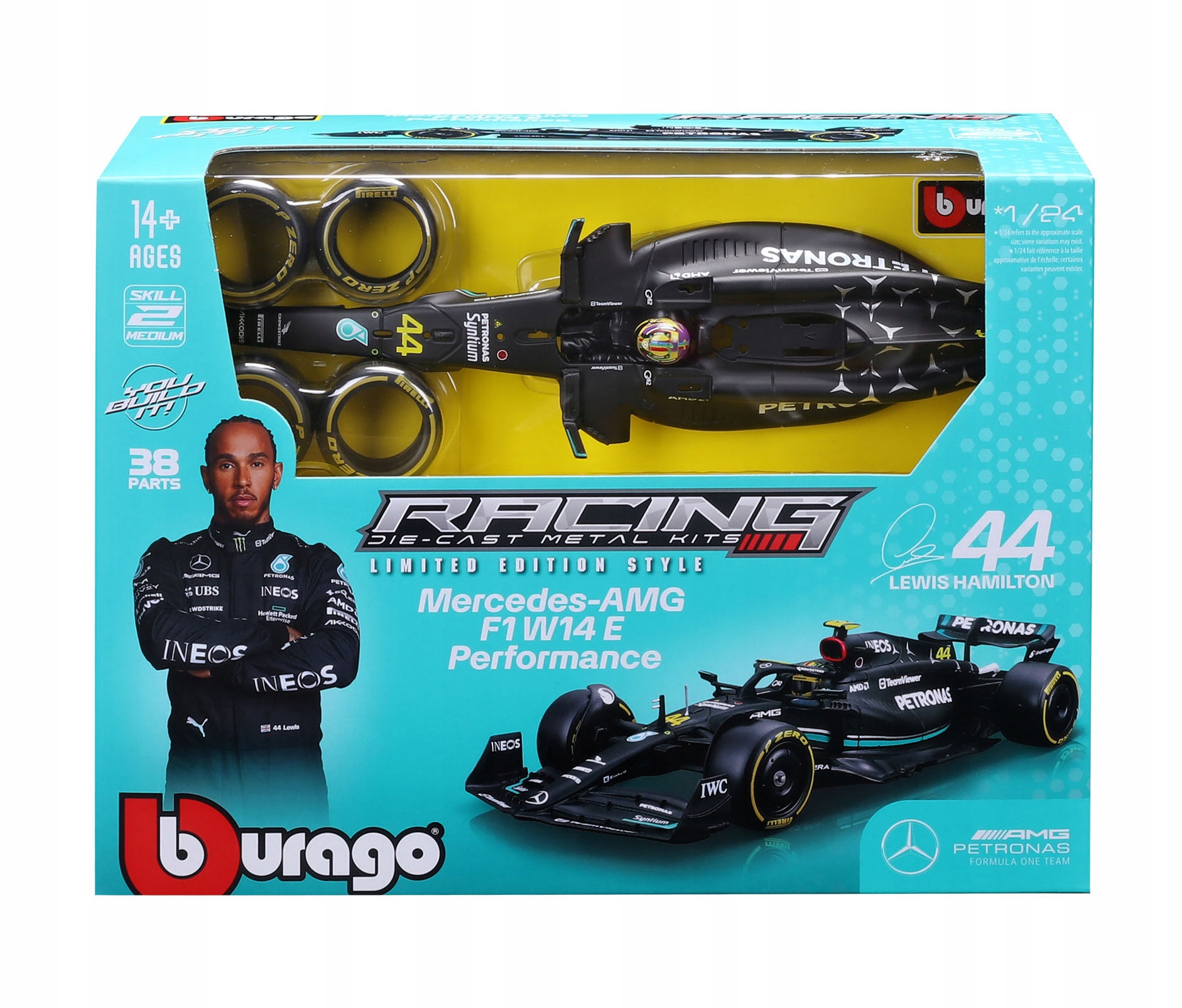 Formule Mercedes Amg W14 Hamilton 1:24 Bburago Model 18-28510