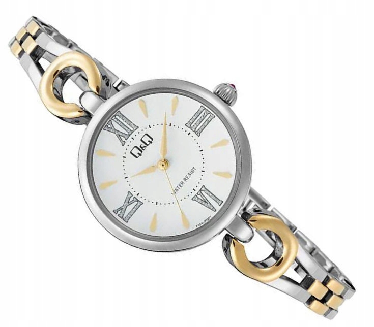 Dámské Bižuterní Stříbrné Hodinky Q&q F10A-002P 30 mm Třpytící Se Číslice
