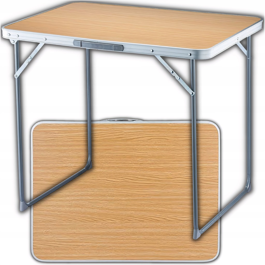 STOLIK SKŁADANY OGRODOWY TURYSTYCZNY BRĄZOWY NA BIWAK DO GRILLA KEMPING