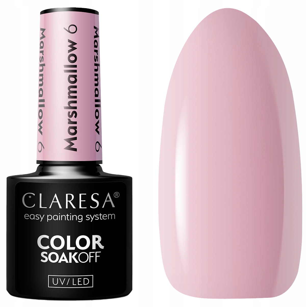 Claresa Lakier Hybrydowy Do Paznokci Uv/led 5g Marshmallow 6 Morelowy Róż-Zdjęcie-0