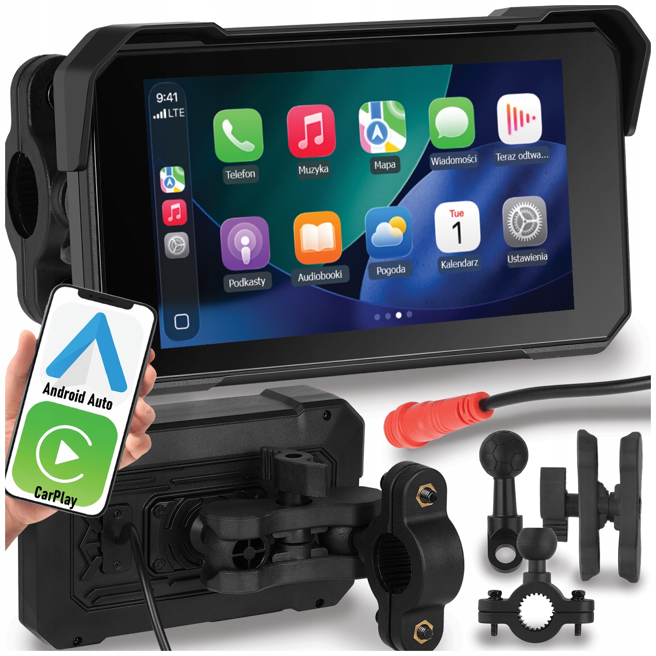 Multimediální Motocyklová Stanice Tablet Navigace Carplay Android Auto 5"