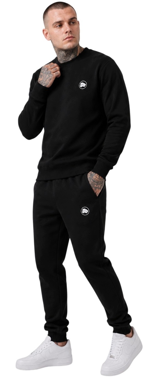 Teplákovka Pánský Bavlněný Komplet Černá Mikina Kalhoty Warhouse Black Sport XL