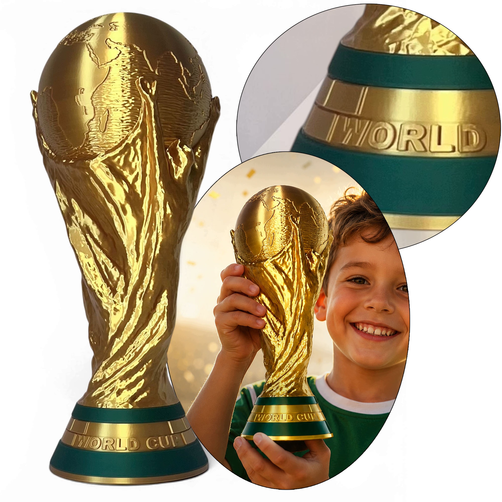 Puchar Mistrzostwa Świata 27cm 415 Ciężki Mundial Piłka Nożna Trofeum