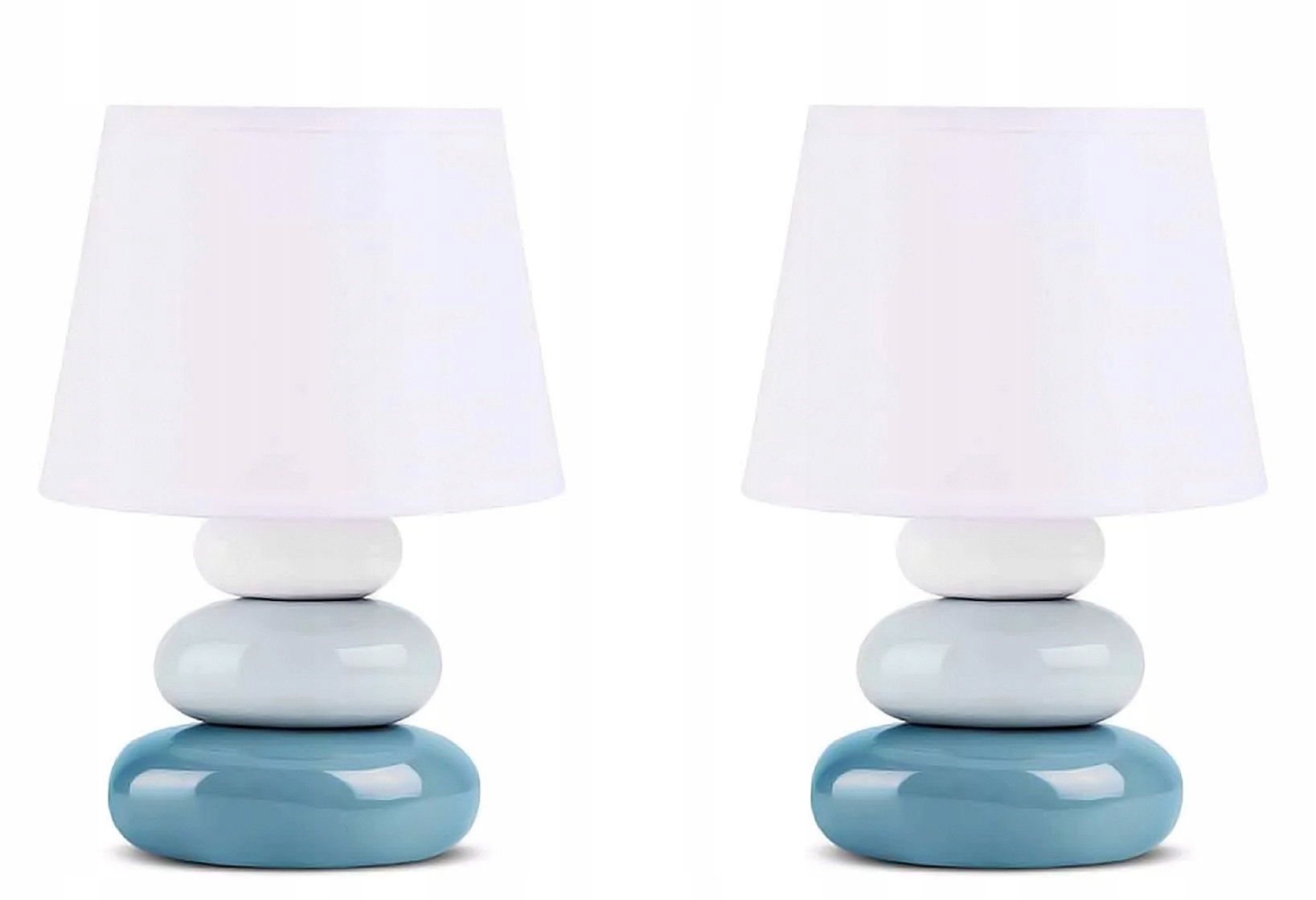 

2x Lampka Nocna Biurkowa Stołowa Kamyczki Turkus