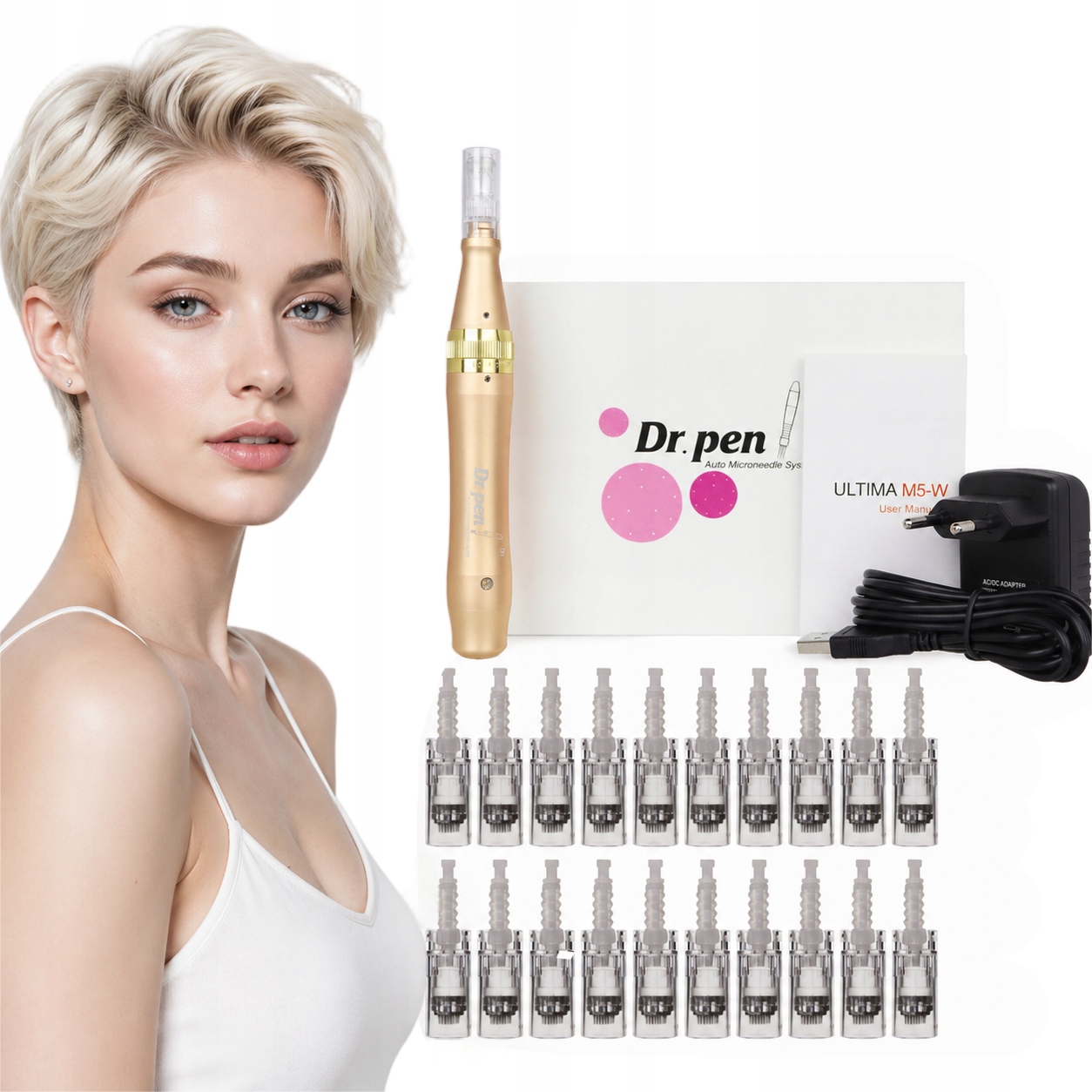 Dr. Pen Ultima M5-W Dermapen 20 kartuší Mezoterapie Mikrojehličková