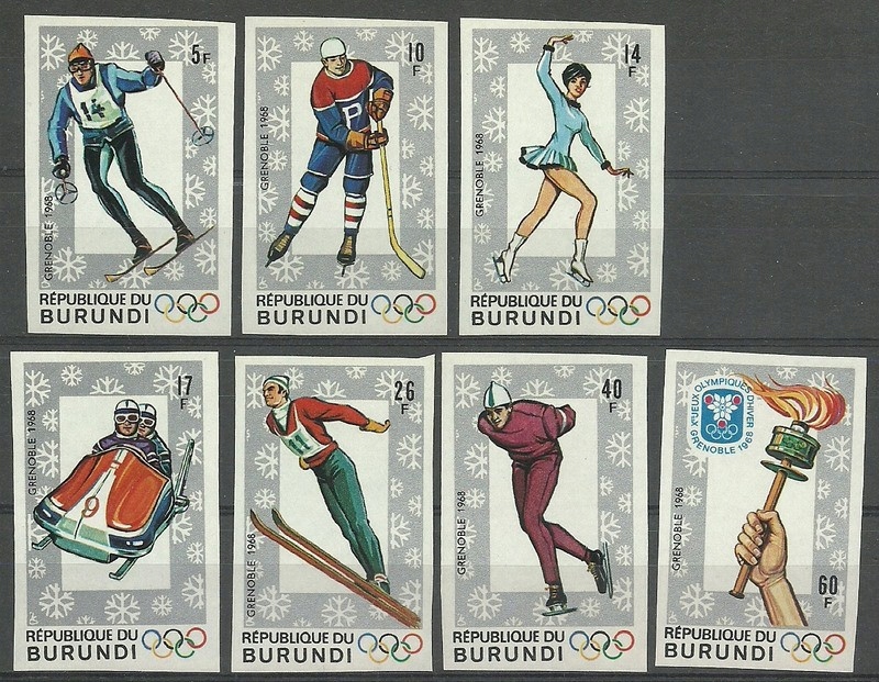 Burundi 1968 Mi 386-392B Czyste **
