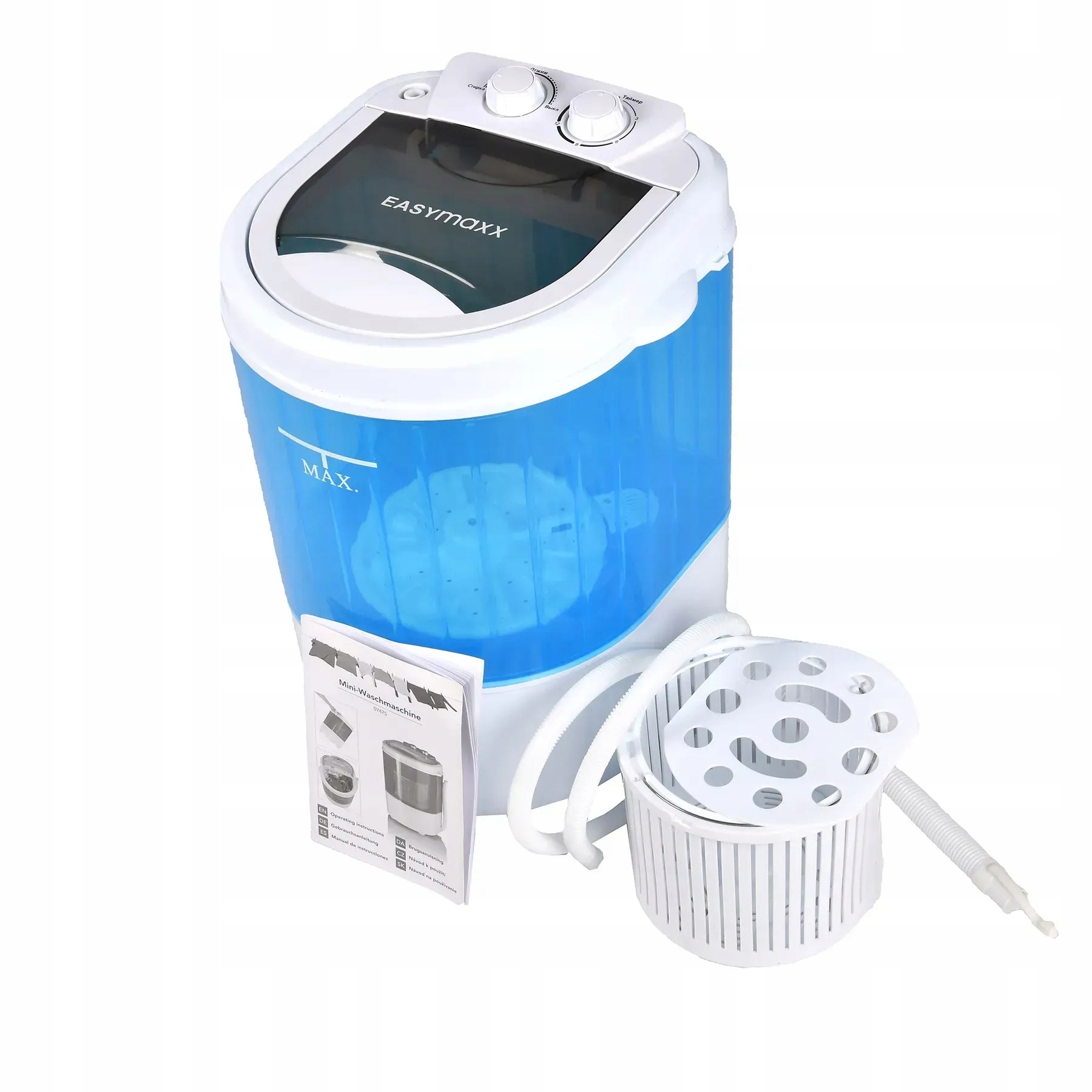 Mini Pralka Przenośna 260W – Pranie, Płukanie, Wirowanie – Mały Rozmiar