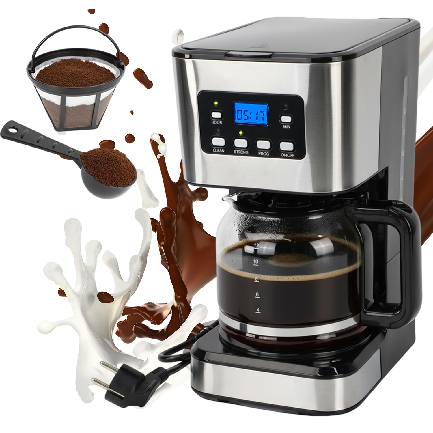 Automatický Tlakový Kávovar S Programovatelným Časovačem 1,5 L 950 W