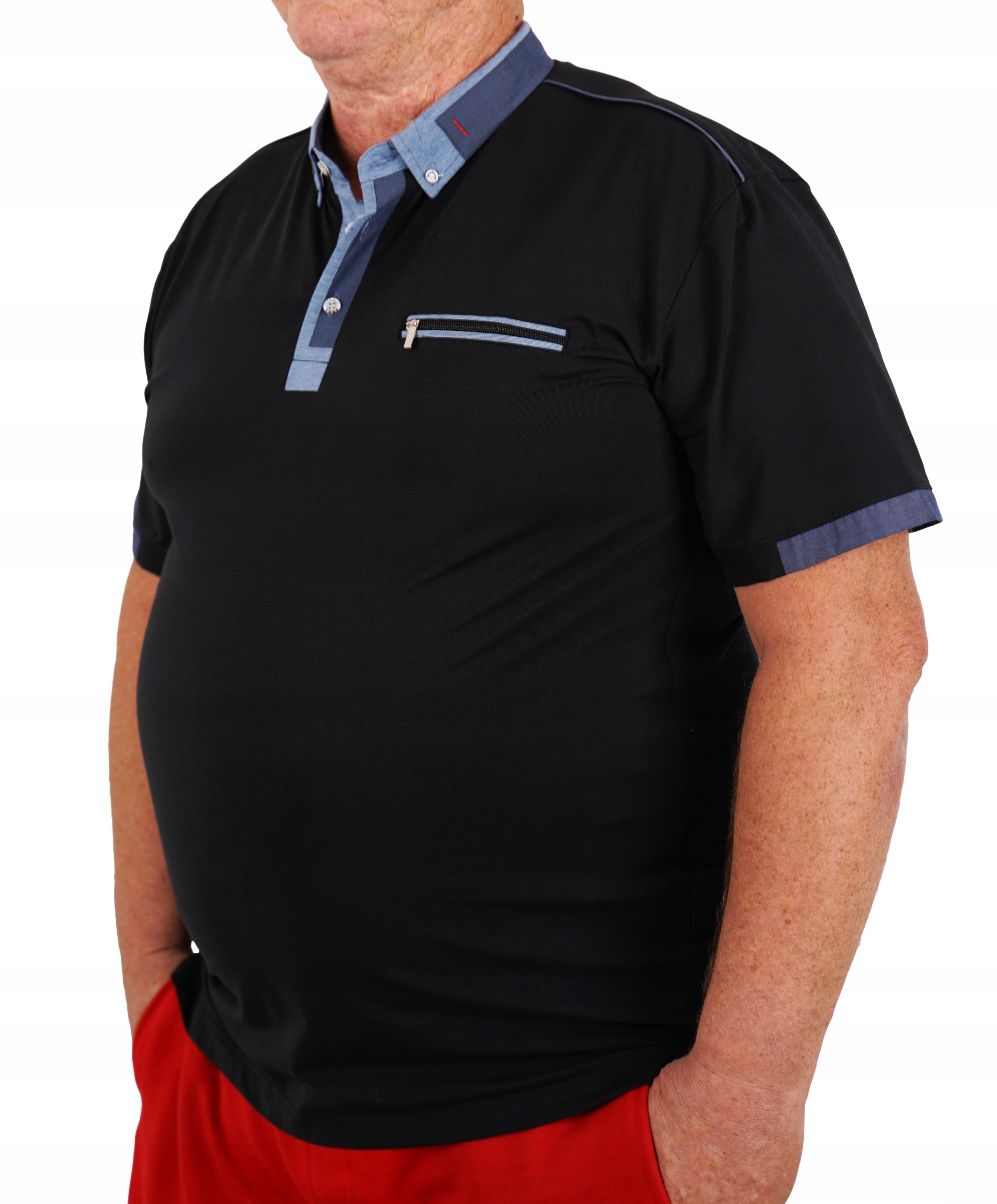 

T-shirt Polo Czarny Koszulka Kołnierzyk Duży 6XL