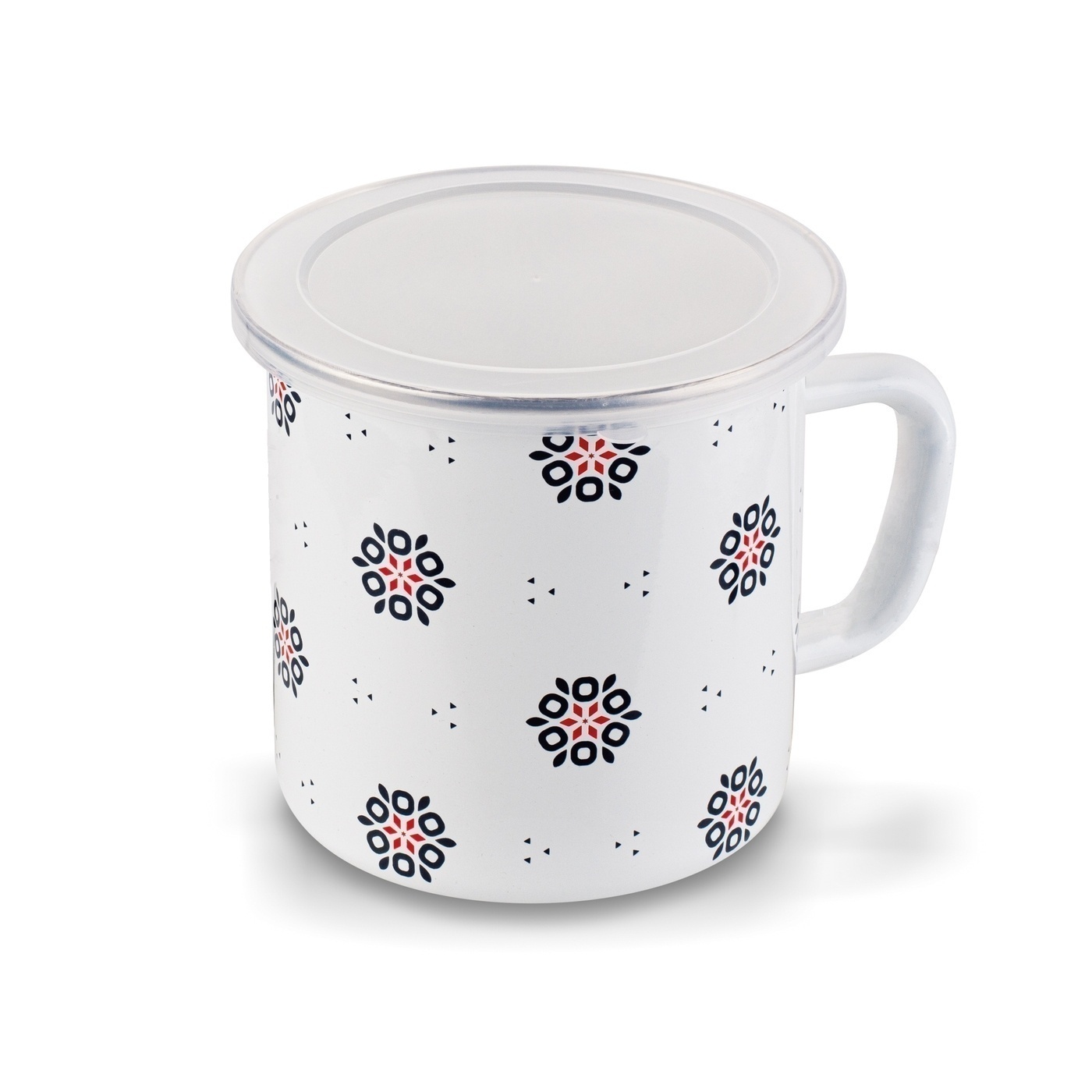 Komplet garnków emaliowanych Tadar Folklor 6 elementów Kolor biały