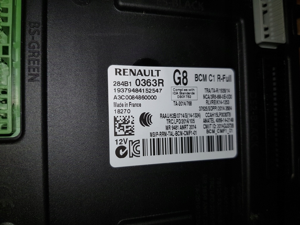 STEROWNIK UCH BCM R ESPACE V MEGANE IV 284B10363R Parts manufacturer Continental
