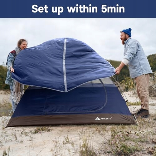 Ultralekki Namiot 2-3 Osobowy 4 Sezony Camping Trekking Wodoodporny — miniatura 7