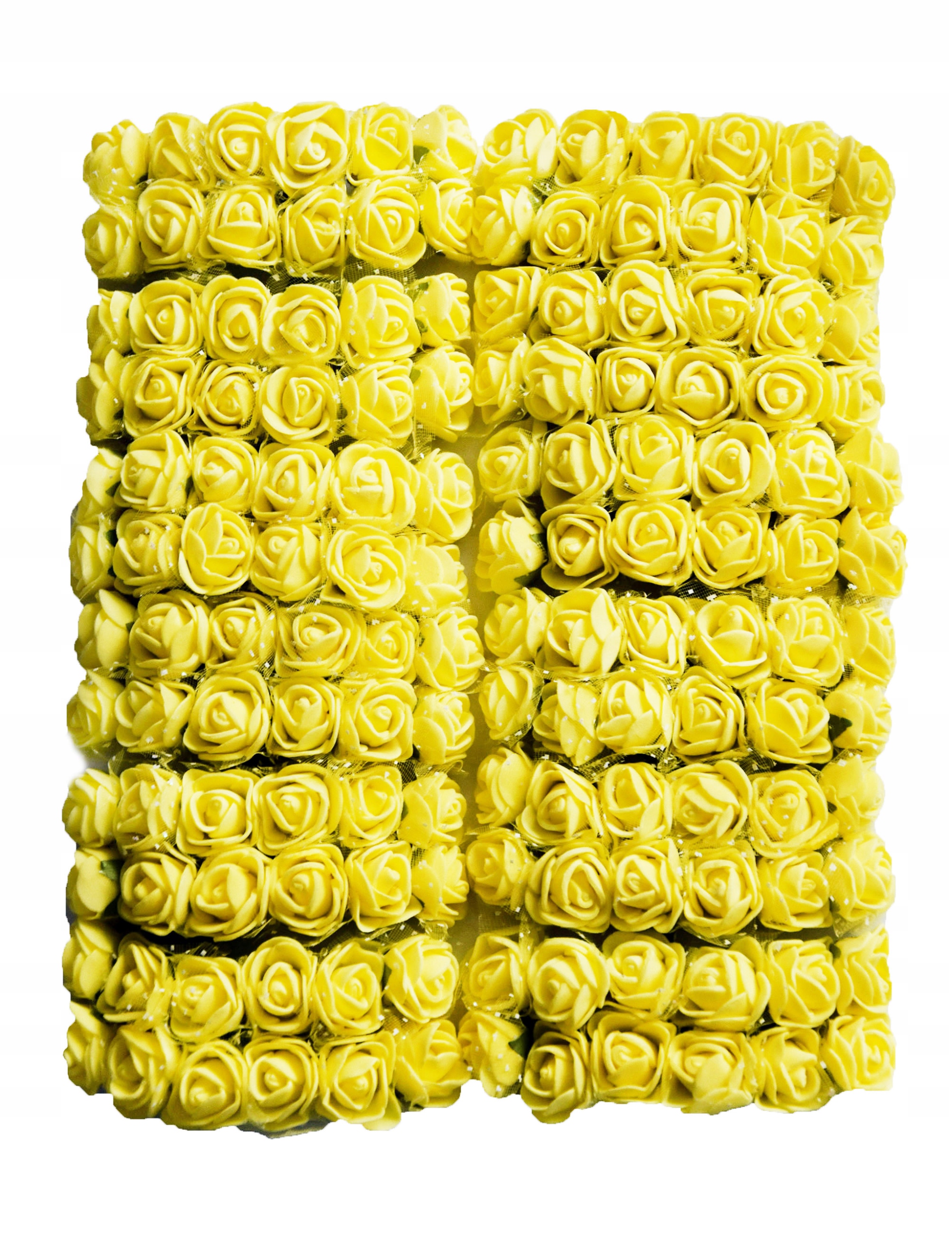 PIANKOWE RÓŻYCZKI RÓŻE KWIATKI 144 SZT ŻÓŁTE