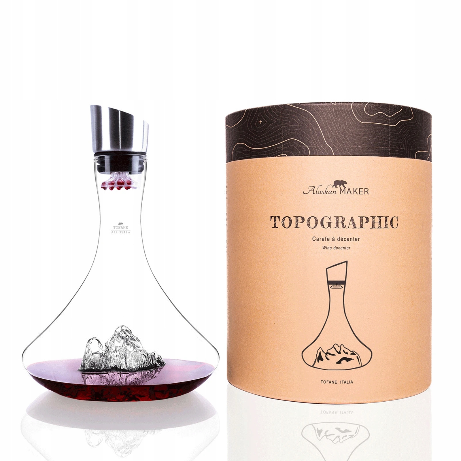Karafa na víno Topographic Tofane