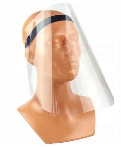 PRZYŁBICA OCHRONNA NA TWARZ DŁUGA PRZEŹROCZYSTA MASKA NA USTA DO KOSZENIA