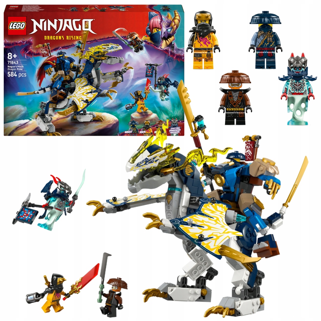 Lego Ninjago 71843 Mech Dračího jezdce Roguea Drak Figurka robota