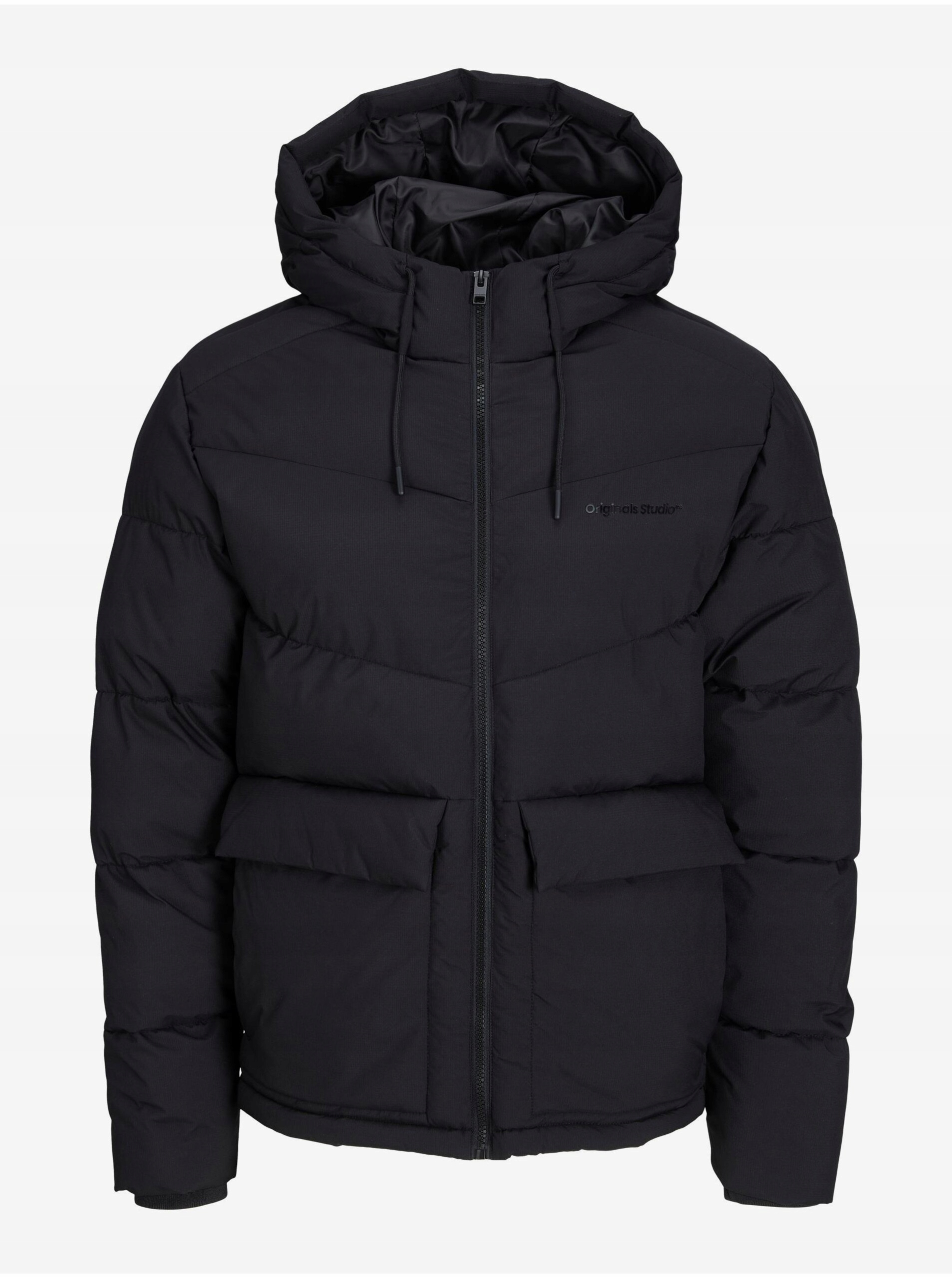 Jack&jones Černá Pánská Zimní Bunda S Kapucí K Bokům XL Jyc