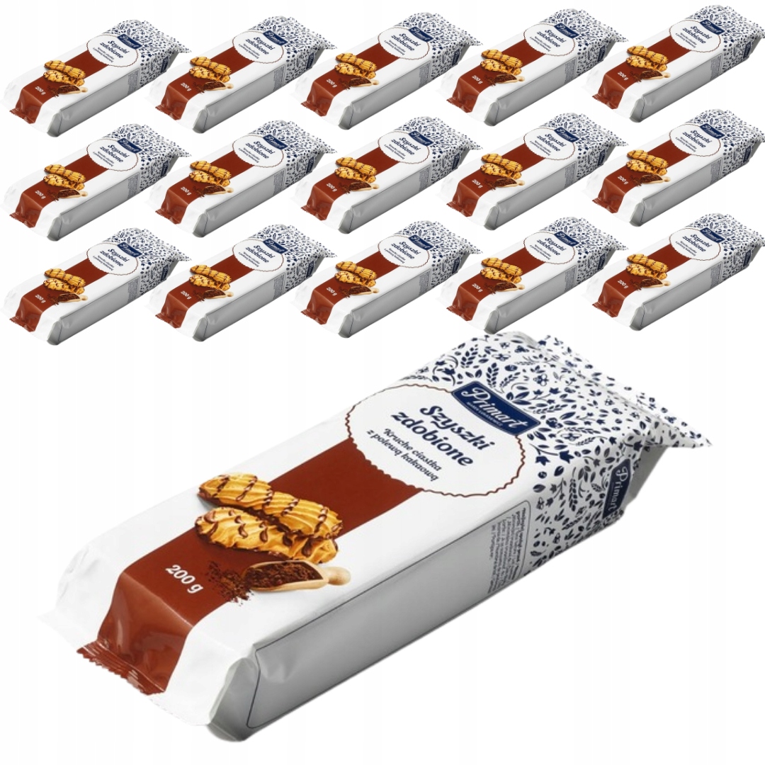 Levně Šišky zdobené Křehkými koláčky s kakaovou polevou Primart 200 g x 12 kusů