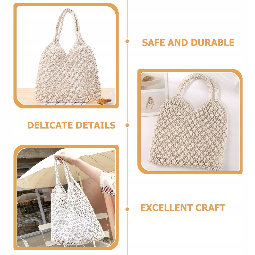 TORBA Shopper TORBY TKANE DLA KOBIET TORBA PLAŻOWA Z SIATKI Marka bez marki