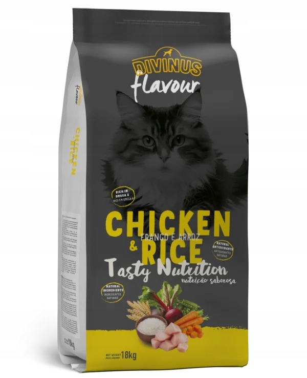 Levně Divinus Flavour pro dospělého kocoura kuře s rýží 18 kg