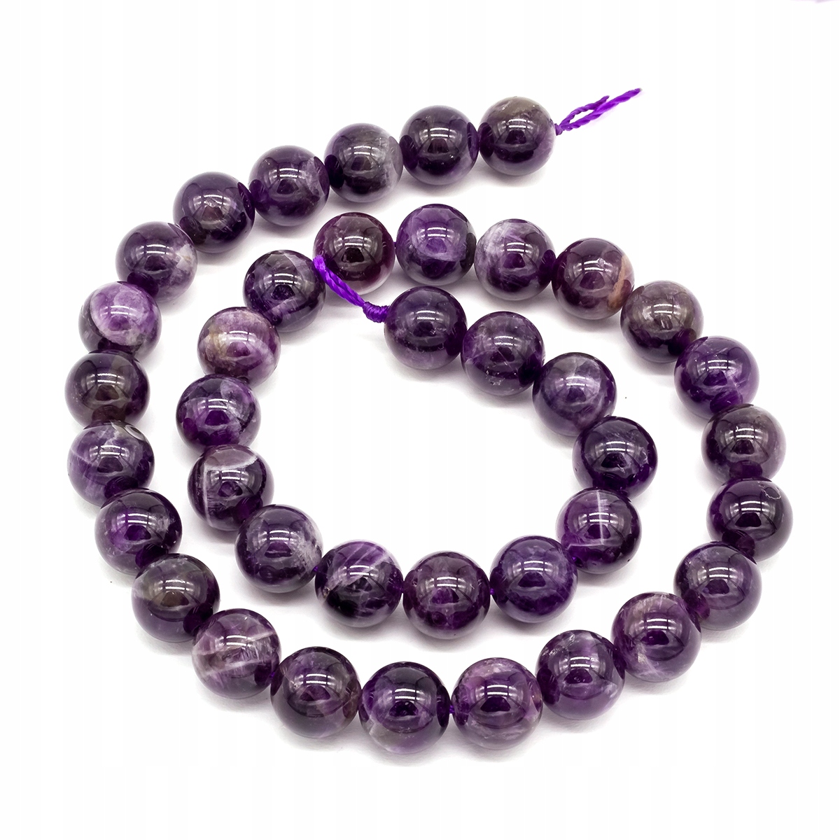 Korálky Přírodní Ametyst, Třída Ab, Kulatý, 10mm, 37ks/37cm/nit