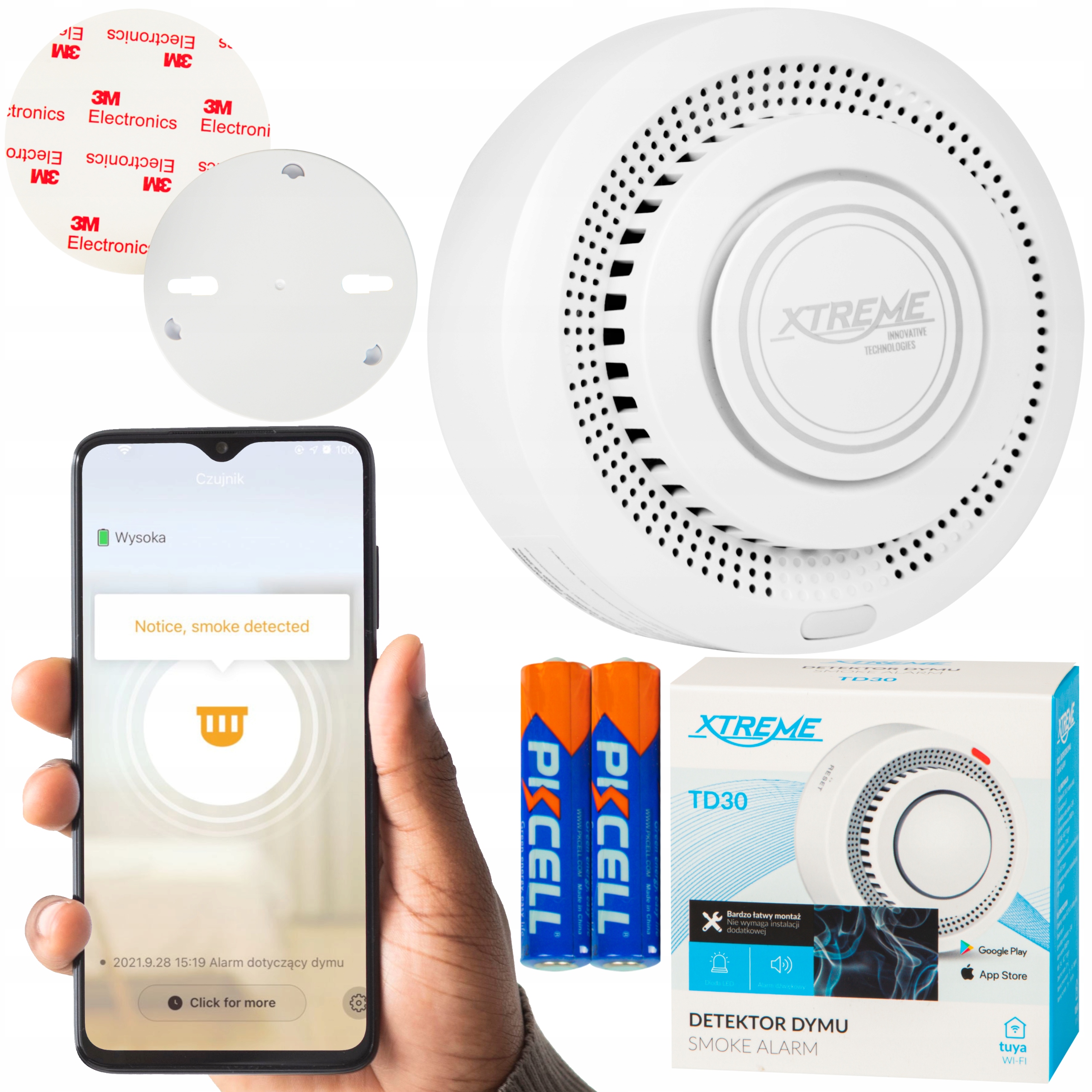 

Detektor czujnik dymu Xtreme smart Tuya Wifi