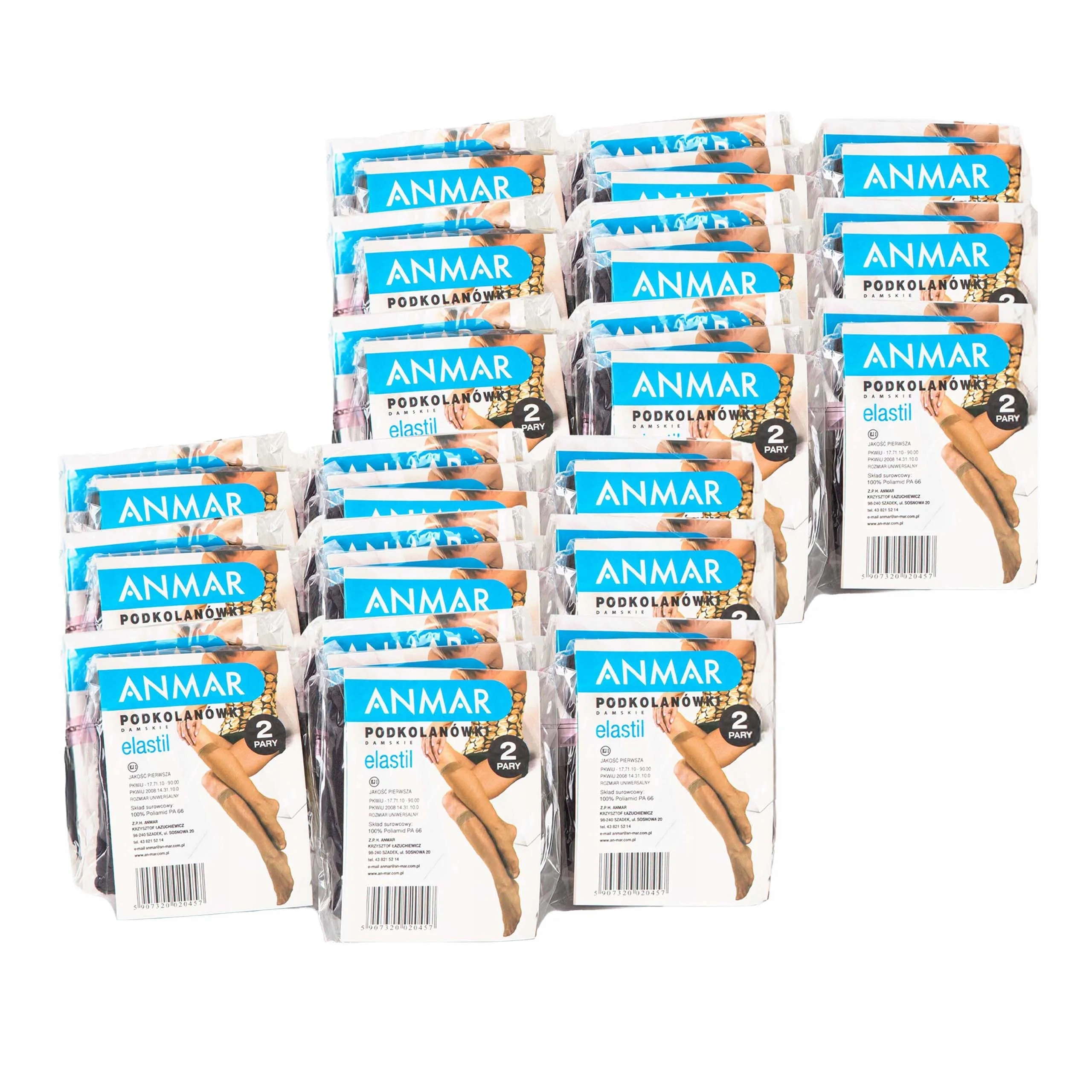 Multipack 50 balení 100 párů dámské beztlakové podkolenky 20 den Černé