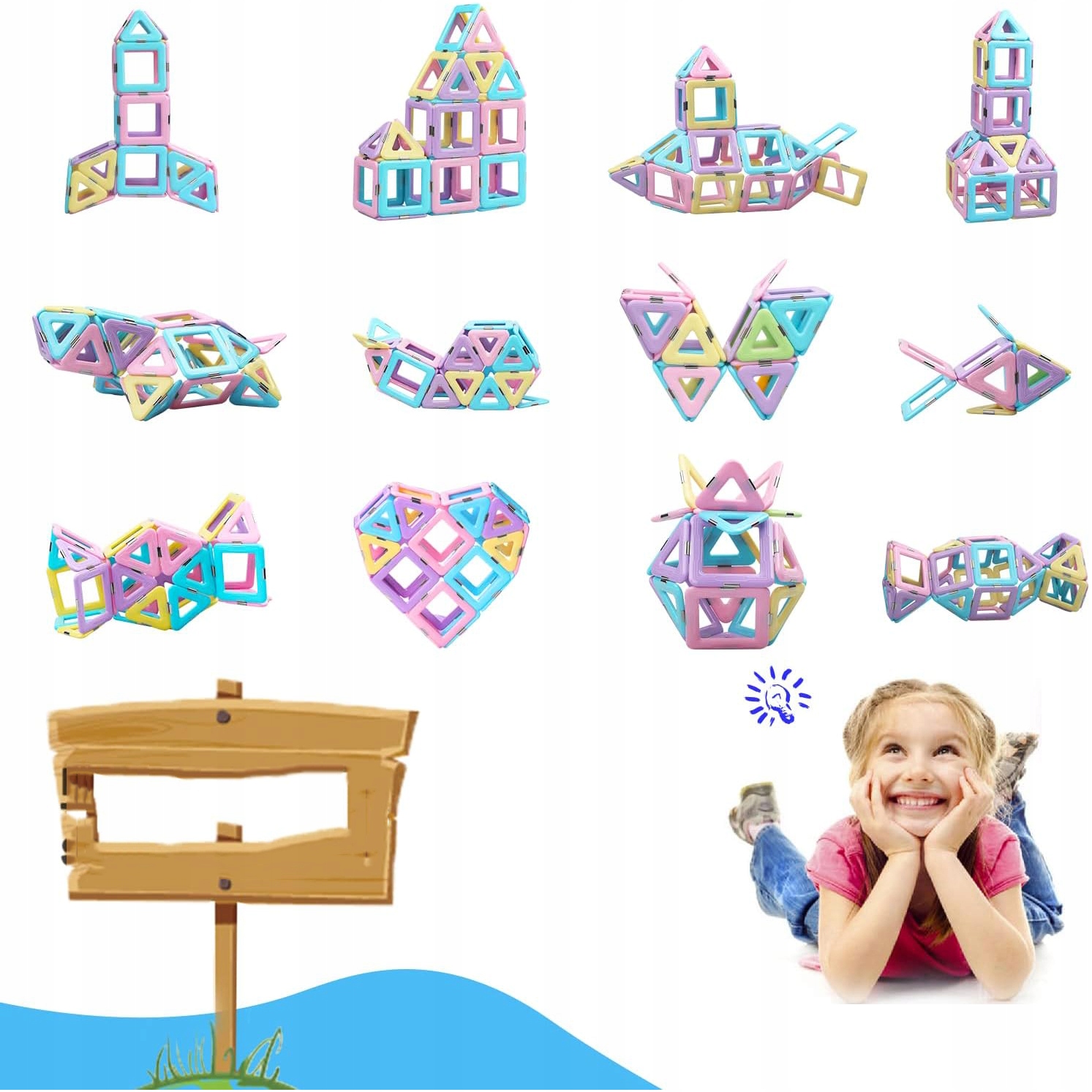 MAGNETYCZNE KLOCKI ZABAWKA MAGNETYCZNE PŁYTKI KLOCKI KONSTRUKCYJNE 40 SZT Kod producenta Magnetyczne Klocki