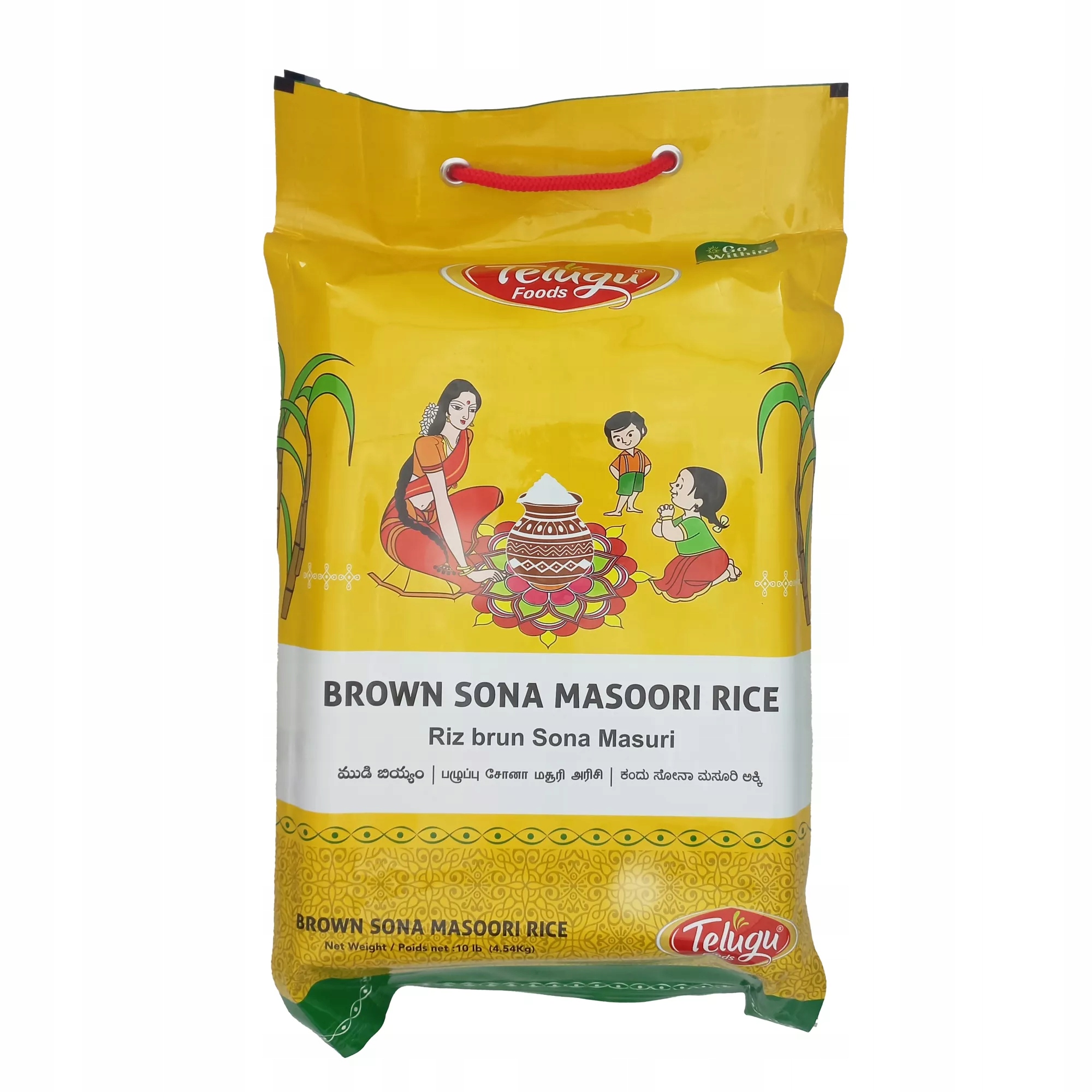 Levně Hnědá rýže Bown Sona Masoori Rice Telugu Foods 4,54 kg