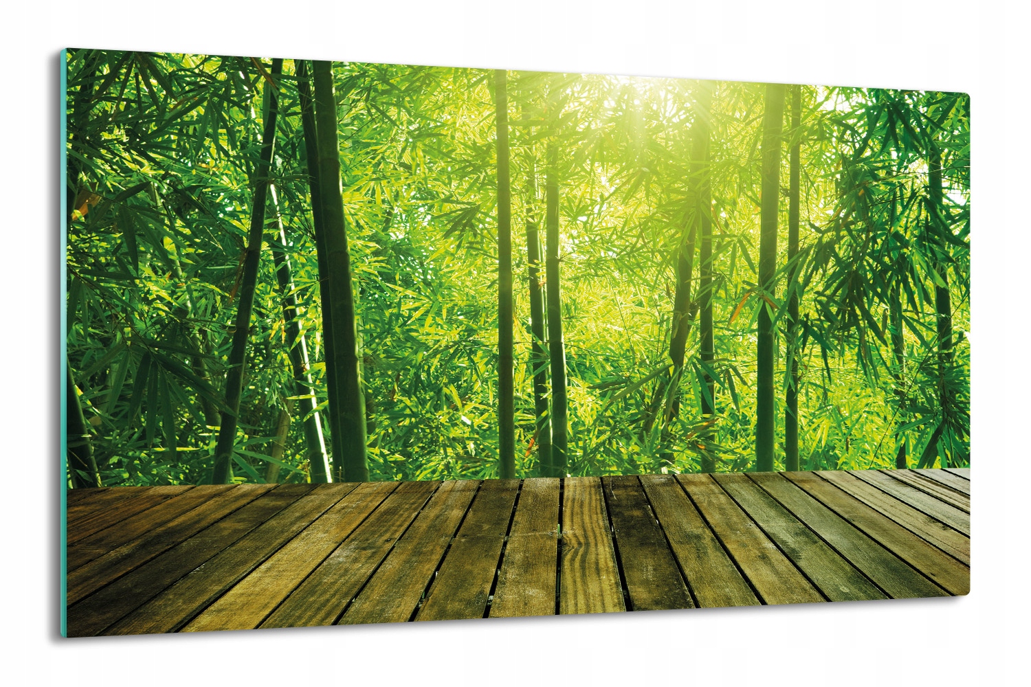 80x52 splashback s grafikou Bambus slunce na prkně