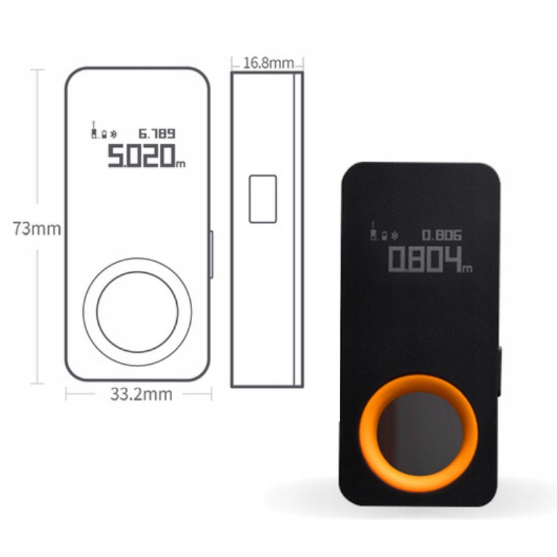 HOTO Laserowy Dalmierz 30m Bluetooth OLED USB-C — miniatura 15