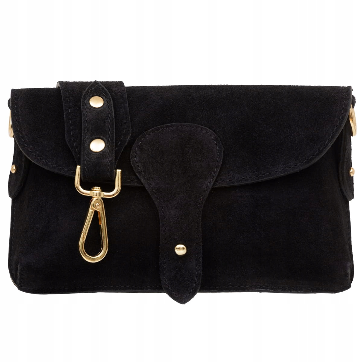 Torebka Damska Zamszowa Vera Pelle Imba Czarna