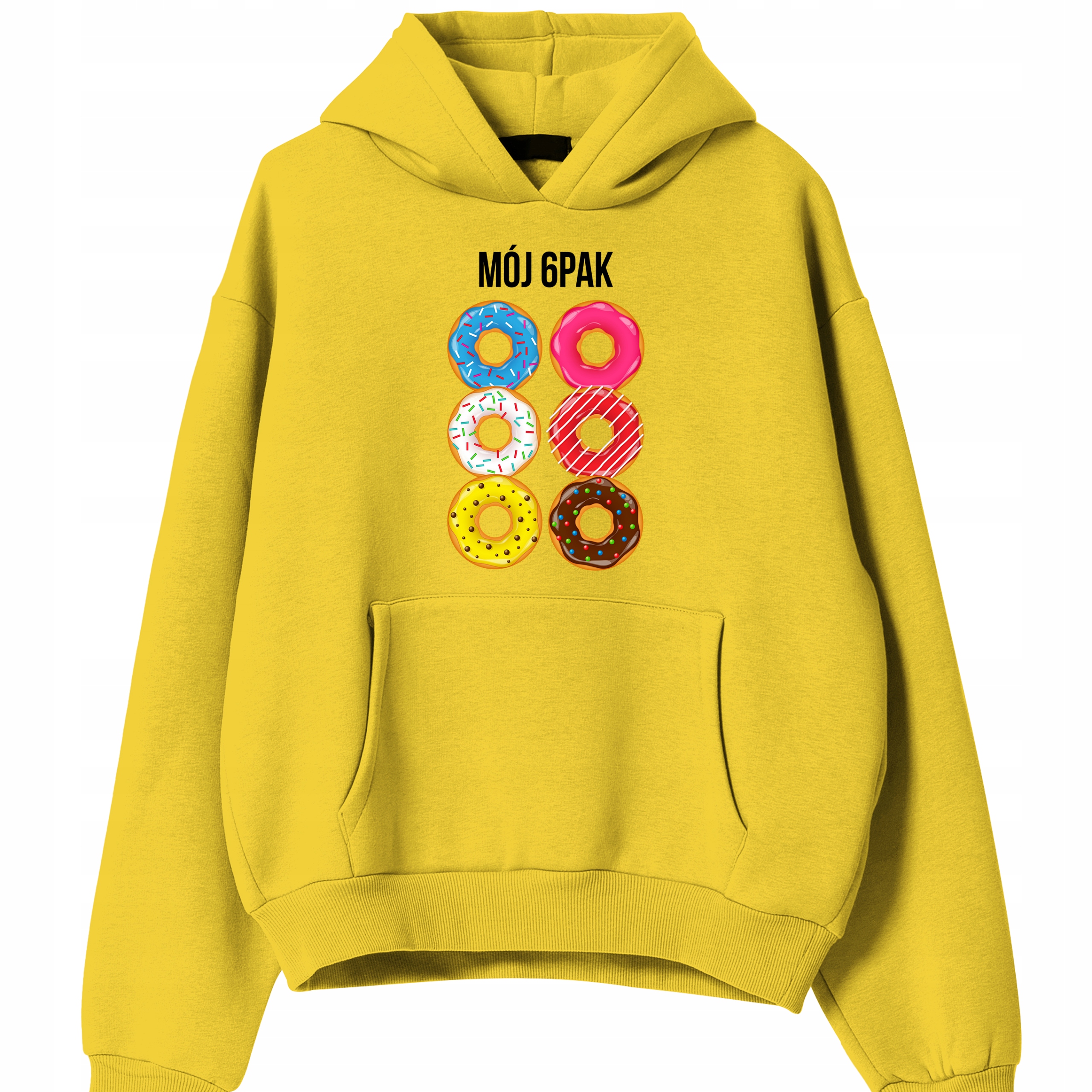 Pánská Mikina Žlutá S Kapucí Jako Dárek K Narozeninám Můj Balení 6 Kusů Koblihy Donuty M