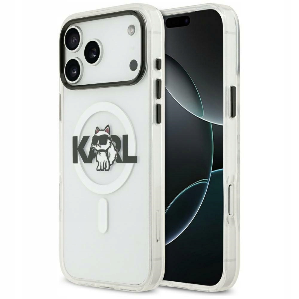 Pouzdro Karl Lagerfeld IML Choupette Sketch Logo MagSafe pro iPhone 17