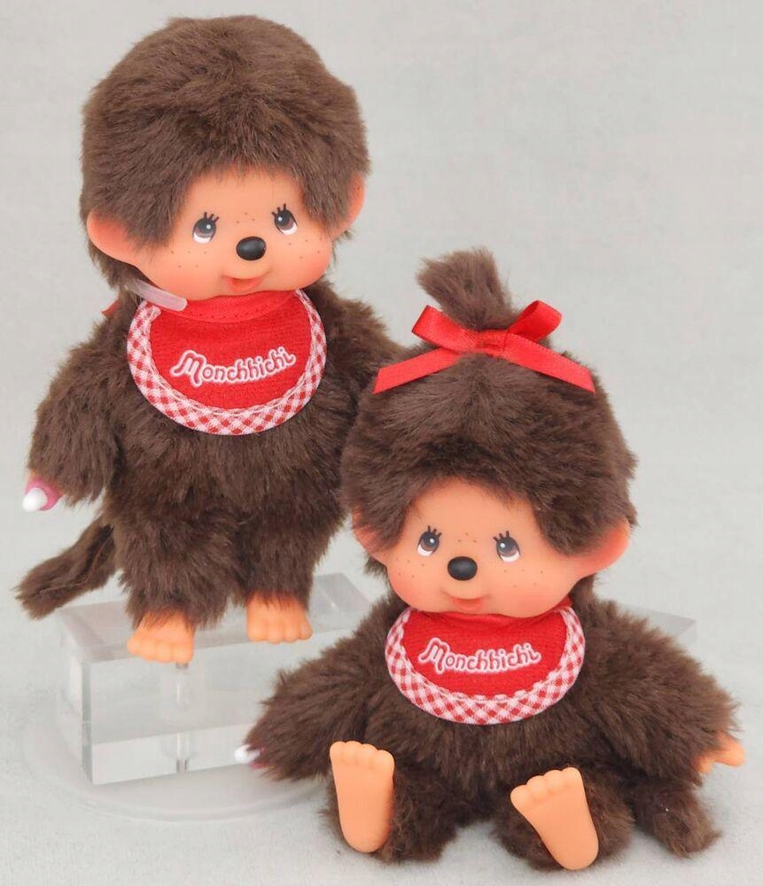 Bandai Red Monchhichi Micro Classic 14 cm Červený Monchhichi Mikro Klasik 14 cm