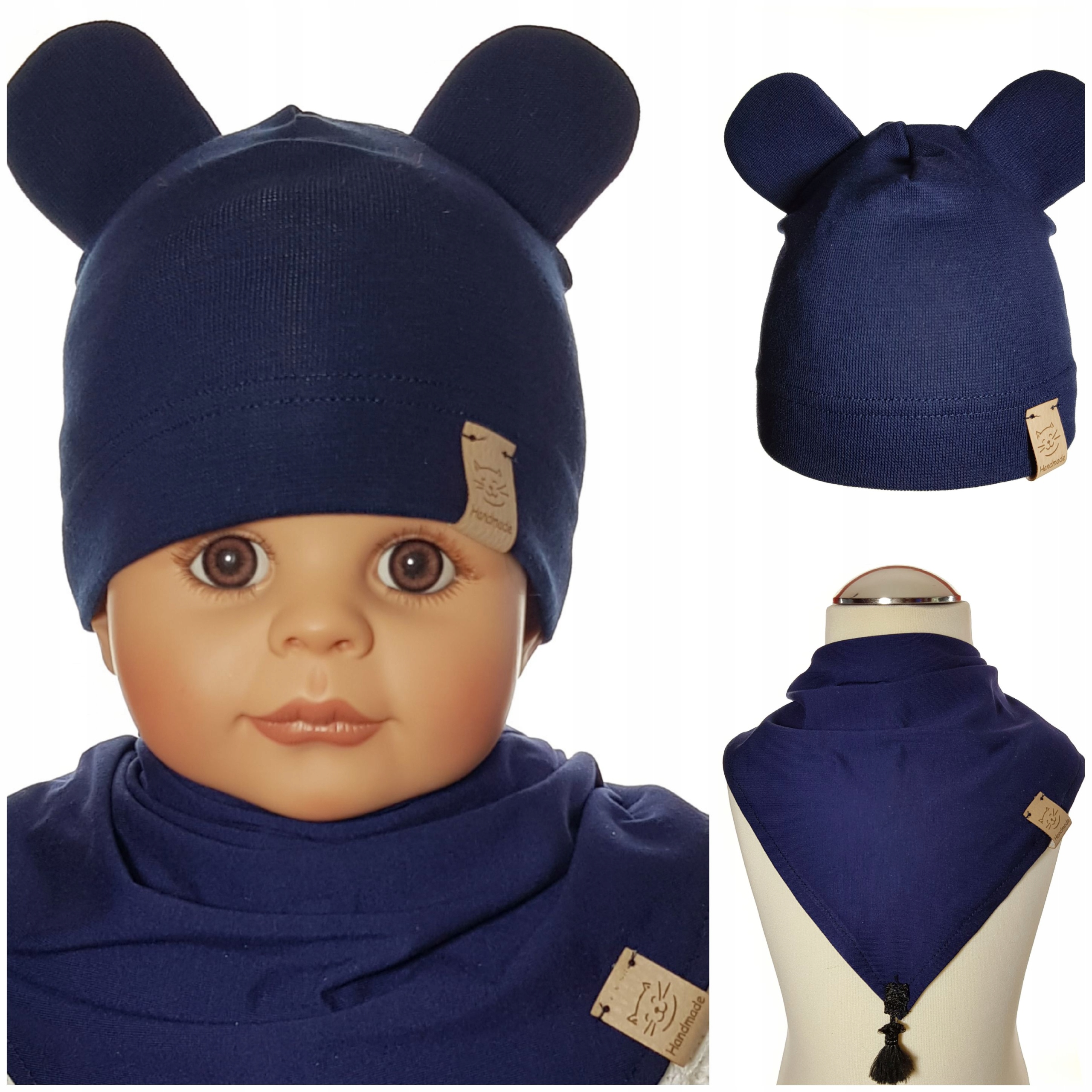 KPL DLA CHŁOPCA CZAPKA MYSZKA MIKI +CHUSTA 3M-9LAT Rozmiar 46-56 cm