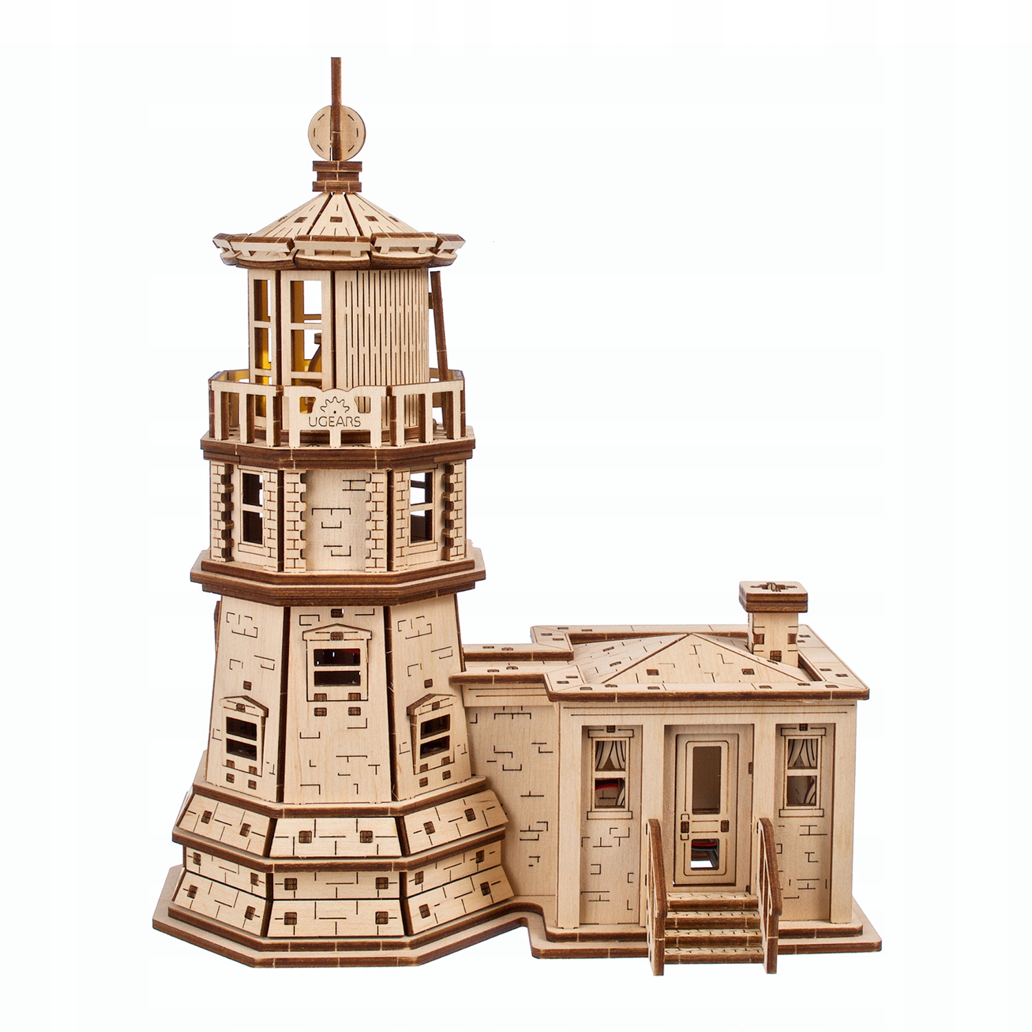 Puzzle 3D Ugears Latarnia morska Split Rock – Model do składania na baterie