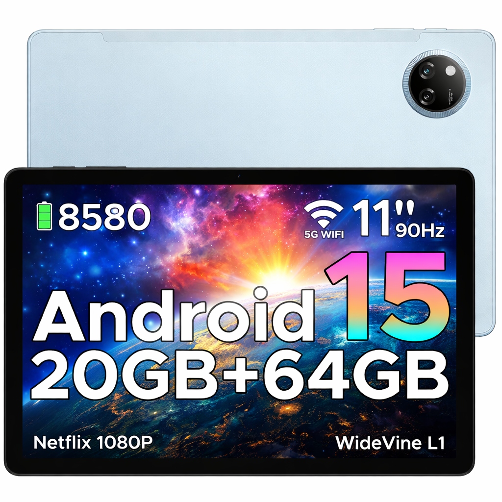 Doogee Tablet TabA9+ Android 15, 11" displej, 20/64GB, 8580mAh batéria, 13MP fotoaparát, 90Hz, Otg, BT5.0, 3.5mm jack