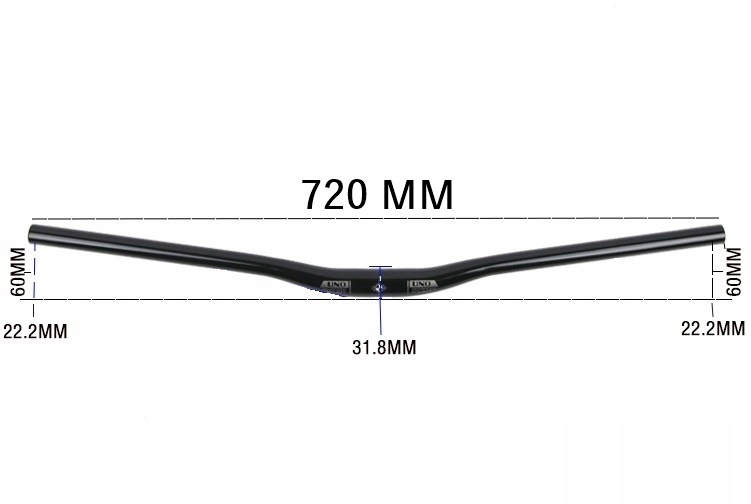 KIEROWNICA KALLOY UNO 720mm ALU PROFIL 25' (WK 31.8mm) CZARNY POŁYSK EAN (GTIN) 5905481123284